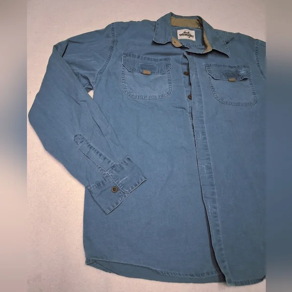 Wrangler Men's Denim Blue Casual Shirt - Picture 5 of 11